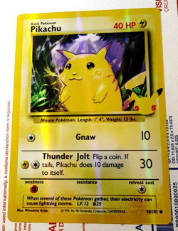 Pikachu Jumbo Custom Fan Made Pokemon Art Card Holo Foil - Image 1