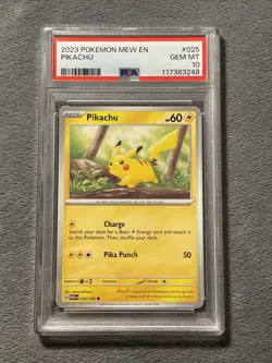 PSA 10 Pikachu 025/165 Mew EN SV 151 Pokemon Card Gem Mint 2023 - Image 1