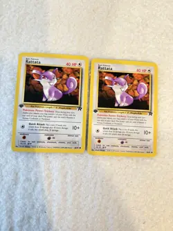 Rattata 66/82 -1st Edition- Team Rocket Pokemon Card Lot Of 2 In Good Condition! - Image 1