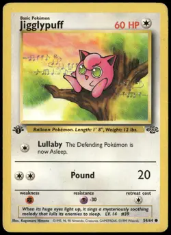 Jigglypuff 54/64 1st Edition Jungle Non Holo Rare Pokemon Card Damaged-1 - Image 1