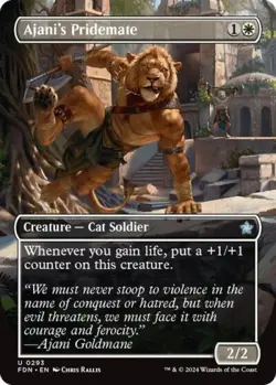 Ajani's Pridemate (Borderless) -Foil Near Mint MTG Foundations - Image 1