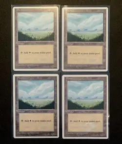 Magic: The Gathering Plains (B) MTG Core Set 1995 4th Edition x4 - Image 1