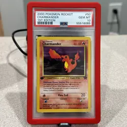 Pokemon Charmander Team Rocket 1st Edition #50 PSA 10 Gem Mint W/ Guard - Image 1