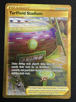 Turffield Stadium Secret Gold 234/203 Evolving Skies Holo Sword & Shield Pokemon - Image 1