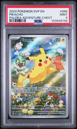 Pikachu Paldea Adventure Chest Pokemon Svp En-Sv Black Star Promo 088 NM PSA 9 - Image 1