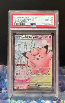 2025 POKEMON JTG EN LILLIE'S CLEFAIRY ex ULTRA RARE#173 PSA GRADED GEM MINT 10 - Image 1