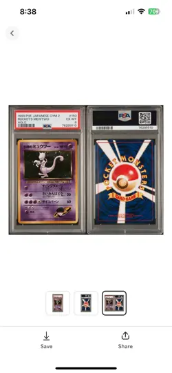 Pokemon TCG Rocket’s Mewtwo #150 Gym 2 Japanese PSA 6 Holo Rare Challenge EX-MT - Image 3
