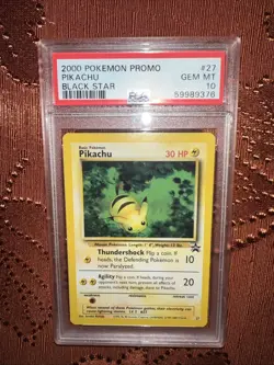 2000 Pokemon Promo Pikachu Black Star #27 PSA GEM MT 10 - Image 1