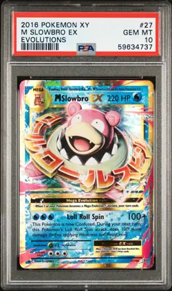 2016 POKEMON XY EVOLUTIONS #27 M SLOWBRO EX PSA 10 - Image 1