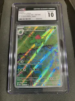 pokemon 2023 Ivysaur CGC 10 Scarlet & Violet 151-167/165 Illustration Rare-holo - Image 1