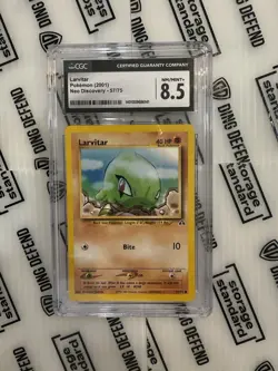 Larvitar Pokemon (2001) Neo Discovery 57/75 CGC 8.5 Mint - Image 1