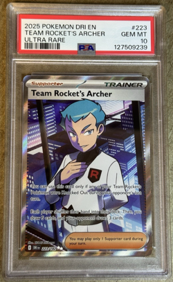 2025 POKEMON DESTINED RIVALS EN TEAM ROCKET’S ARCHER ULTRA RARE #223 💎 PSA 10 - Image 1