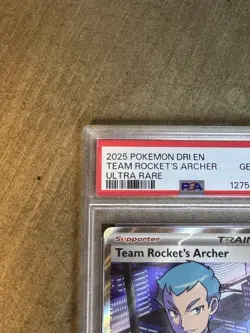 2025 POKEMON DESTINED RIVALS EN TEAM ROCKET’S ARCHER ULTRA RARE #223 💎 PSA 10 - Image 3