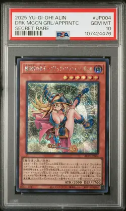 2025 SECRET RARE #JP004 DARK MAGICIAN GIRL THE MAGICIAN'S APPRENTICE PSA 10 - Image 1