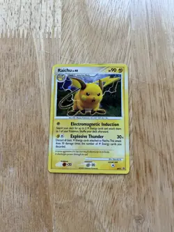 2008 Pokemon TCG RAICHU Diamond & Pearl Promo Holo Card DP21 Moderately Played - Image 1