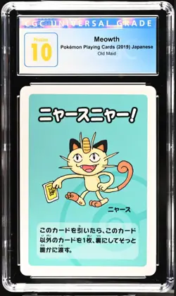 CGC 10 Pristine Meowth Pokemon Playing Cards Japanese Old Maid - Image 1