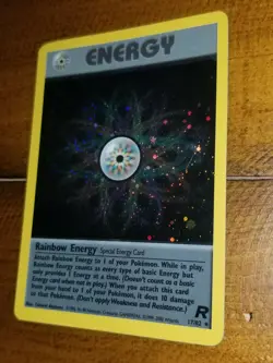 RAINBOW ENERGY 17/82 Holo Rare Unlimited Team Rocket Pokemon Card Excellent - Image 2