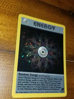 RAINBOW ENERGY 17/82 Holo Rare Unlimited Team Rocket Pokemon Card Excellent - Image 3