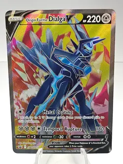 Pokemon Origin Forme Dialga V SWSH255 Full Art Black Star Promo Card Holo - Image 1