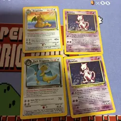 Pokemon Card Lot Base, Fossil, Rocket, Base 2, Vintage HPpoor 4 Mewtwo Dragonite - Image 1
