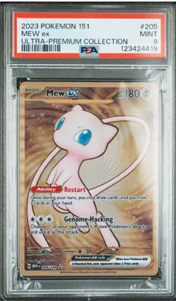 PSA 9 2023 Pokemon 151 Ultra-Premium Collection #205 Mew Ex Metal Card - Image 1