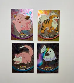 Lot of 4 POKEMON Foil Cards Clefairy, Slowpoke and More 1999 Topps TV Edition - Image 1