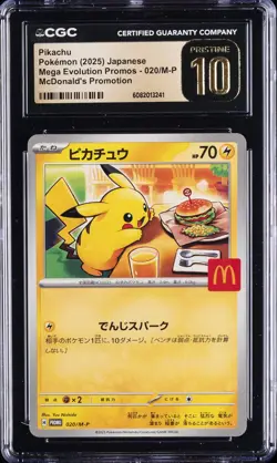 2025 POKEMON JPN MEGA EVOLUTION MCDONALDS PROMO #020/M-P PIKACHU CGC 10 PRISTINE - Image 1