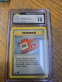1999 POKEMON BASE SET 87/102 POKEDEX 1ST EDITION GERMAN CGC 10 - Image 1