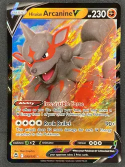 Pokemon Hisuian Arcanine V 090/195 SIT Silver Tempest NM - Image 1