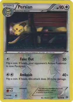 Pokemon - Persian - 62/98 - Common - Reverse Holo - XY - Ancient Origins - LP - Image 1