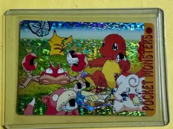 CHARMANDER SLOPOKE PIKACHU Pokemon Pocket Monsters Vending Prism Sticker NM - Image 1