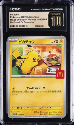 2025 POKEMON JPN MEGA EVOLUTION MCDONALDS PROMO #020/M-P PIKACHU CGC 10 PRISTINE - Image 1