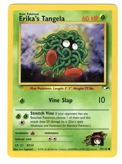 Pokemon TCG Erika's Tangela Gym Heroes 79/132 Unlimited Regular Common WOTC NM - Image 1