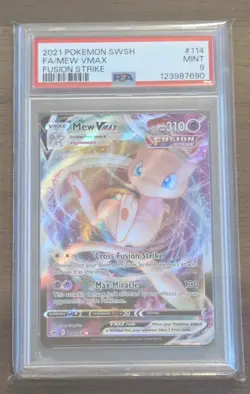 2021 Pokemon SWSH Full Art FA/MEW VMAX Fusion Strike #114/264 -- PSA 9 - Image 1