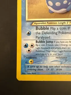 Pokemon Neo Destiny Holo Rare Vintage TCG Foil Light Azumarill 13/105 WotC - Image 5
