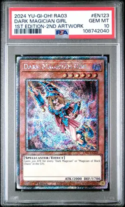 2024 Yu-gi-oh! Dark Magician Girl 2nd Art RA03-EN123 PSA 10 Gem Mint - Image 1