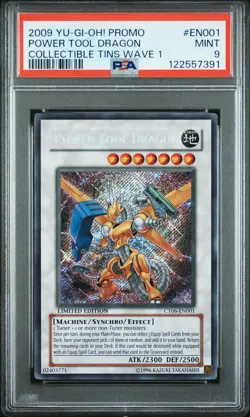 2009 YU-GI-OH! PROMO COLLECTIBLE TINS WAVE 1 #EN001 POWER TOOL DRAGON PSA 9 - Image 1