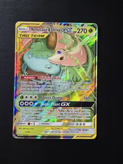 Pokemon TCG Venusaur Snivy Tag Team GX Cosmic Eclipse Holo Card 1/236 Ultra Rare - Image 1