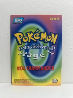 1999 Topps Pokemon Card #E4 Vintage Holo Foil Charmander Stage 1 - Image 2