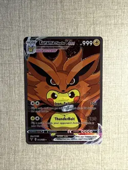 Pikachu KURAMA Cute Pokemon Naurto Cosplay Doujin ACG HOLO Card Custom NON TCG - Image 1