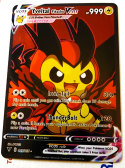 Yveltal Pikachu Cosplay Pokemon Custom Fan Made Art Card - Image 1