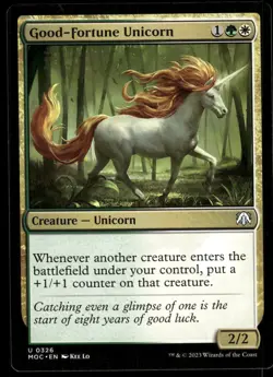 1x Good-Fortune Unicorn - Commander: March of the Machine - NM - MTG - Image 1