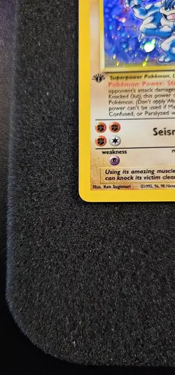 1999 Pokemon TCG 1st Edition Cosmos Holo Rare Card Machamp 8/102 - Image 5