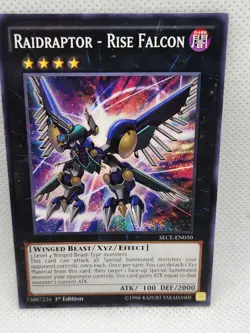 YuGiOh Raidraptor - Rise Falcon SECE-EN055 1st Edition Common XYZ Dark Card NM - Image 3