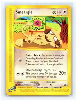 💥 Smeargle # 109/147 - AQUAPOLIS - Pokemon 2002 Vintage Card - Non Holo Foil - Image 1