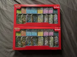TWO Pokemon Prismatic Evolutions 8 Mini-Tins w/ Promo Cards - Costco Sets - NEW - Image 1