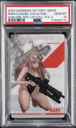 2024 GODDESS OF VICTORY: NIKKE GUN GIRL METAL CARD RAPI: CLASSIC VACATION PSA 10 - Image 1