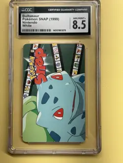 1999 Pokemon Snap Bulbasaur Smart Card Blockbuster Video Nintendo CGC 8.5 - Image 1