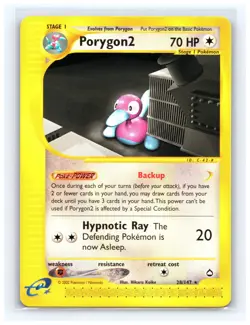 💥 Porygon2 # 28/147 - AQUAPOLIS - Pokemon 2002 Vintage Card - Non Holo Foil - Image 1