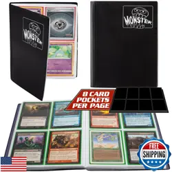 Monster 4 Pocket Trading Card Binder - Matte Black Album, Anti-Theft and Anti - Image 1